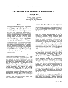 A Mixture-Model for the Behaviour of SLS Algorithms for SAT