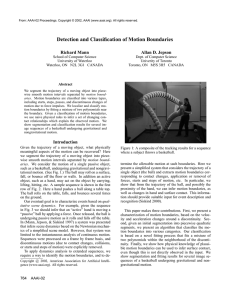 Detection and Classification of Motion Boundaries Richard Mann Allan D. Jepson