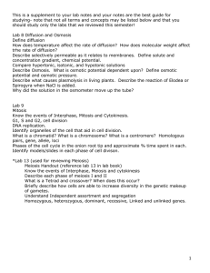 This is a supplement to your lab notes and your... studying- note that not all terms and concepts may be...