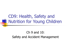 CD9: Health, Safety and Nutrition for Young Children Ch 9 and 10: