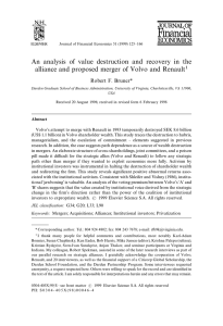 An analysis of value destruction and recovery in the