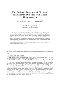 The Political Economy of Financial Innovation: Evidence from Local Governments Christophe P´