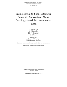 From Manual to Semi-automatic Semantic Annotation: About Ontology-based Text Annotation Tools