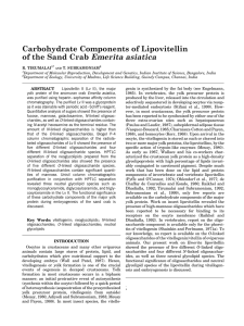 Emerita asiatica Carbohydrate Components of Lipovitellin of the Sand Crab