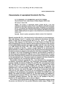 Characterization  of coprecipitated  ferroelectric Bi2VOs. s