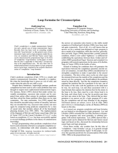 Loop Formulas for Circumscription Joohyung Lee Fangzhen Lin