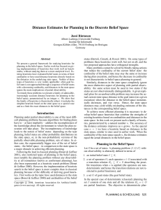 Distance Estimates for Planning in the Discrete Belief Space Jussi Rintanen