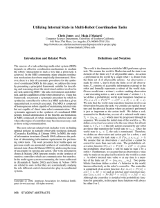 Utilizing Internal State in Multi-Robot Coordination Tasks Chris Jones