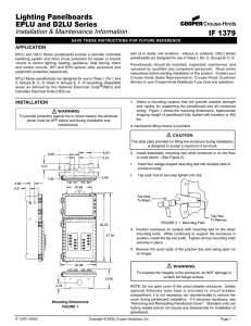 Lighting Panelboards EPLU and D2LU Series IF 1379 Installation &amp; Maintenance Information
