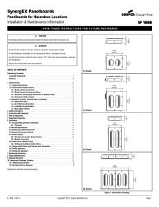 SynergEX Panelboards Installation &amp; Maintenance Information IF 1659 Panelboards for Hazardous Locations