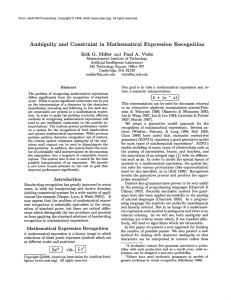 Ambiguity and Constraint in  Mathematical Expression