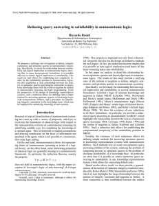 Reducing query answering to satisfiability in nonmonotonic logics Riccardo Rosati