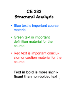 CE 382 Structural Analysis Bl i i