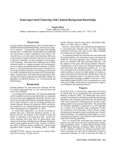 Semi-supervised Clustering with Limited Background Knowledge Sugato Basu