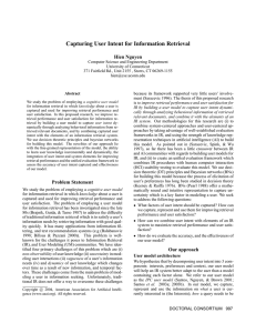 Capturing User Intent for Information Retrieval Hien Nguyen