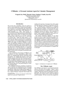 CMRadar: A Personal Assistant Agent for Calendar Management Introduction