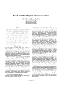 Towards Model-Based Diagnosis of Coordination Failures Meir Kalech