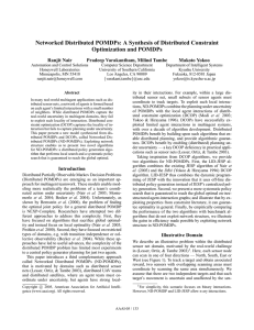 Networked Distributed POMDPs: A Synthesis of Distributed Constraint Optimization and POMDPs