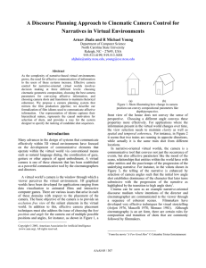 A Discourse Planning Approach to Cinematic Camera Control for