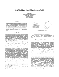 Identifying Direct Causal Effects in Linear Models Jin Tian Iowa State University