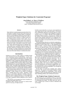 Weighted Super Solutions for Constraint Programs Alan Holland