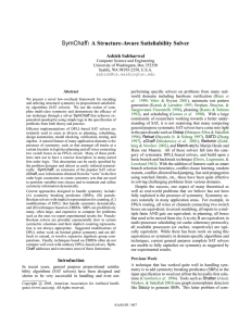 SymChaff : A Structure-Aware Satisfiability Solver Ashish Sabharwal