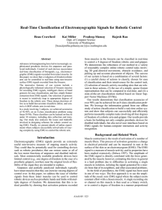 Real-Time Classification of Electromyographic Signals for Robotic Control Beau Crawford Kai Miller