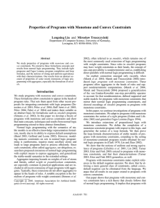 Properties of Programs with Monotone and Convex Constraints Lengning Liu