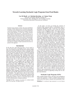 Towards Learning Stochastic Logic Programs from Proof-Banks Luc De Raedt