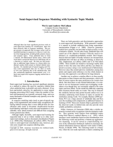 Semi-Supervised Sequence Modeling with Syntactic Topic Models