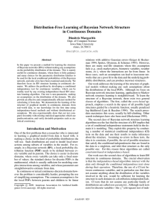 Distribution-Free Learning of Bayesian Network Structure in Continuous Domains Dimitris Margaritis