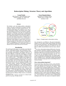 Redescription Mining: Structure Theory and Algorithms Laxmi Parida Naren Ramakrishnan