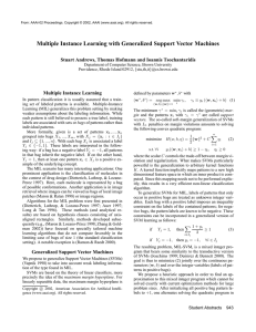 Multiple Instance Learning with Generalized Support Vector Machines Multiple Instance Learning