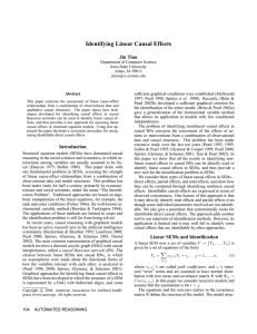 Identifying Linear Causal Effects Jin Tian