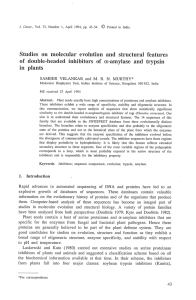 Studies  on  molecular  evolution  and  structural... of  double-headed  inhibitors  of  c -amylase and...