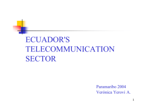 ECUADOR'S TELECOMMUNICATION SECTOR Paramaribo 2004