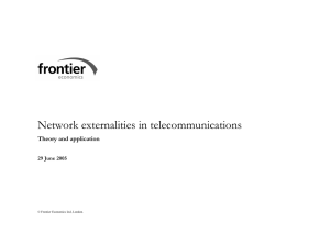 Network externalities in telecommunications Theory and application 29 June 2005