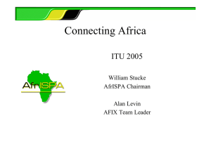 Connecting Africa ITU 2005 William Stucke AfrISPA Chairman