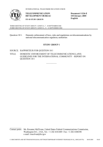 Document 1/126-E TELECOMMUNICATION 10 February 2005