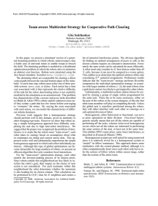 Team-aware Multirobot Strategy for Cooperative Path Clearing Gita Sukthankar