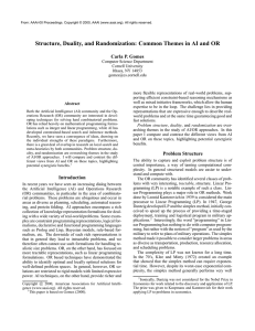 Structure, Duality, and Randomization: Common Themes in AI and OR