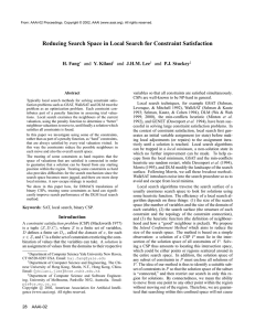 Reducing Search Space in Local Search for Constraint Satisfaction H. Fang