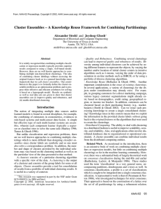 Cluster Ensembles – A Knowledge Reuse Framework for Combining Partitionings