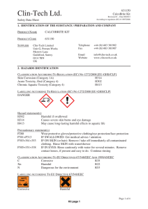 631150 CalcoBrite Kit Safety Data Sheet