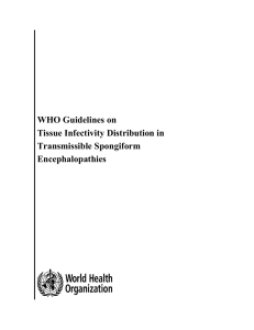 WHO Guidelines on Tissue Infectivity Distribution in Transmissible Spongiform Encephalopathies