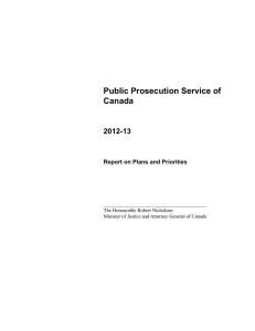 Public Prosecution Service of Canada 2012-13 Report on Plans and Priorities