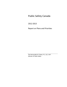   Public Safety Canada  2012‐2013  Report on Plans and Priorities 