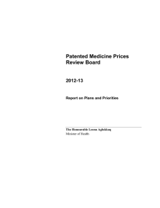 Patented Medicine Prices Review Board 2012-13 Report on Plans and Priorities