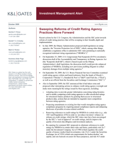 Investment Management Alert Sweeping Reforms of Credit Rating Agency Practices Move Forward