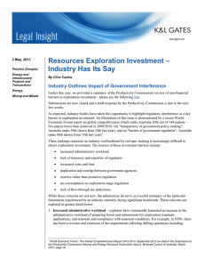 Resources Exploration Investment – Industry Has Its Say